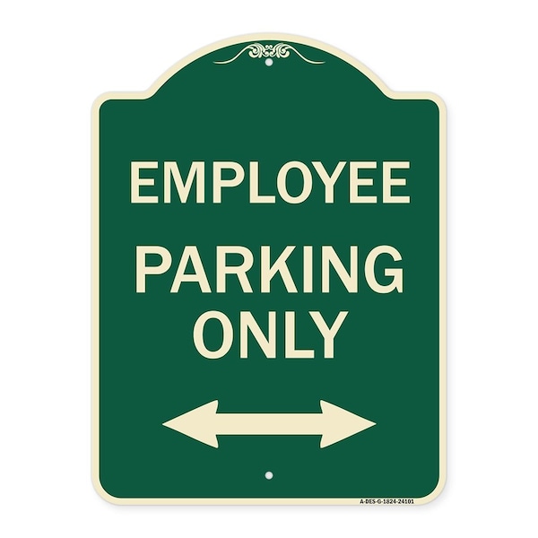Signmission Employee Parking W/ Bi-Directional Arrow Heavy-Gauge Aluminum Sign, 24" x 18", G-1824-24101 A-DES-G-1824-24101 - main